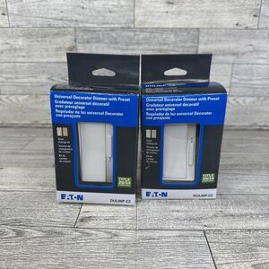 2 - New Eaton DUL06P-C2 Decorator Dimmer Switch with Preset White & Ivory